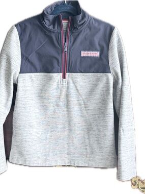 Vineyard Vines Navy & Light Gray Quarter-Zip Pullover